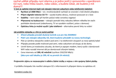 OPTIKA - rychlejší internet v Sadové